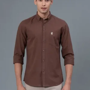 Men Regular Fit Solid Button Down Collar Casual Shirt